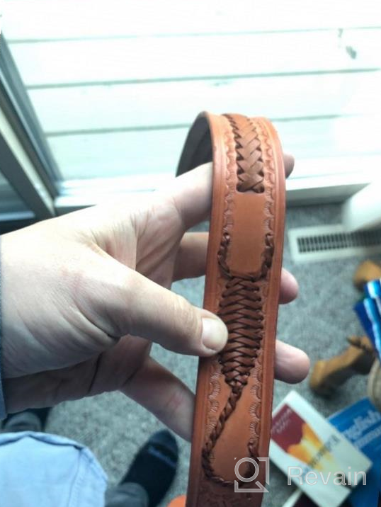 img 1 attached to Woven Genuine Leather Men's 🦂 Accessories and Belts featuring Western Scorpion Design review by Steve Stone