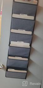 img 5 attached to Подвесные папки для файлов Onlyeasy с настенным креплением - Органайзер для хранения над дверью Держатели для хранения журналов для планировщиков ноутбуков, 50 "X 13", 6 карманов, серый, 8MXDZ06C
