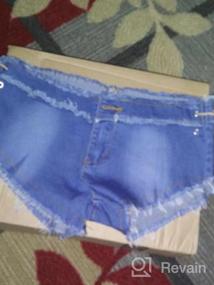 img 6 attached to Головокружительный стиль: женские джинсовые эластичные мини-шорты Romanstii с заниженной талией и сексуальным вырезом