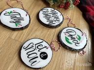 img 1 attached to 🌳 30Pcs Unfinished Wood Slices 2.4"-2.8" | Natural Wooden Circle Kit with Pre-drilled Hole for Rustic Wedding Decorations, Round Coasters, Halloween & Christmas Ornaments | DIY Arts & Crafts review by Lucas Rowe