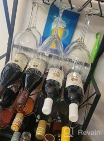 img 5 attached to MOOACE Wine Glass Rack Free Standing Floor, Metal & Wood Countertop Wine Holder, 8 Bottles And 6 Glasses Stand