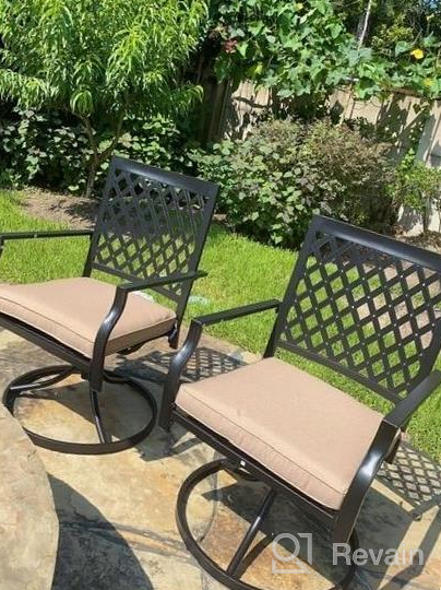 img 1 attached to Upgrade Your Outdoor Dining Experience With PHI VILLA'S Swivel Chairs Set - Perfect For Garden Backyards And Bistros review by Nicole Hunter