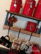 img 1 attached to Stylish Rustic Wood Floating Shelf With Coffee Mug Rack And Hook Features For Kitchen And Living Room Organization review by Jeanette Khammanivong