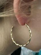 img 1 attached to 🏻 FANCIME 30mm Open Half C Hoop Earrings: White/Yellow Gold Plated, 925 Sterling Silver, High Polish, Dainty Fine Jewelry for Women and Girls review by Sam Hansen