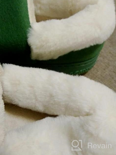 img 1 attached to 🦕 Dinosaur Cotton Knit House Slippers for Little Kids - Warm and Cozy, Cute Cartoon Plush Non-Slip Winter House Shoes review by Marc Cahoon