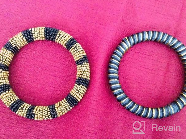 img 1 attached to 💫 Set of 2 Richera Bangles Handcrafted with Glass Seed Beads, Metallic Accents, and Rayon Thread review by Michael Daniels