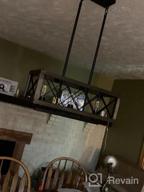 img 1 attached to Rustic Modern Farmhouse Chandelier With 3 Lights, 24" Rectangular Dining Room Lighting Fixture, Hangable Pendant Lamp With Wood And Black Metal Finish review by Michael Gilmartin