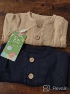 img 1 attached to 👶 Feidoog Baby Boys Girls 2-Pack Solid Romper Button Long Sleeve Jumpsuit Outfits Clothes Sets review by Chris Bhatia