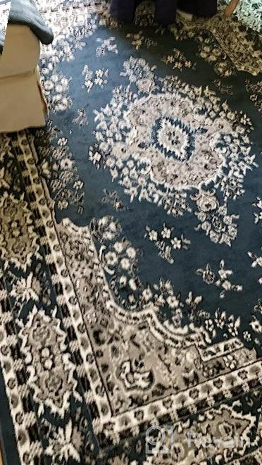 img 1 attached to 7'8"X10'7" Navy Blue Home Dynamix Premium Sakarya Traditional Medallion Border Area Rug Rectangle review by Michelle Pierce