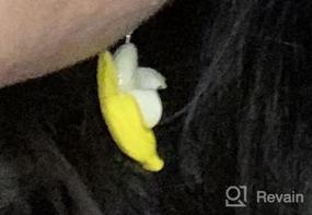 img 8 attached to 🍌 Милые серьги, имитирующие еду: гамбургер, банан, пончик и мороженое: смола, гвоздики для женщин и девочек, очаровательные украшения