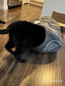 img 8 attached to Handmade 100% Merino Wool Cat Bed Cave - MEOWFIA Premium Felt Bed For Cats And Kittens In Dark Shades, Moon Granite - Large Size