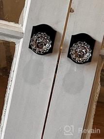 img 5 attached to Satin Brass Privacy Gold Door Knob Lock Interior Glass Door Knobs For Bathroom Bedroom - CLCTK Premium