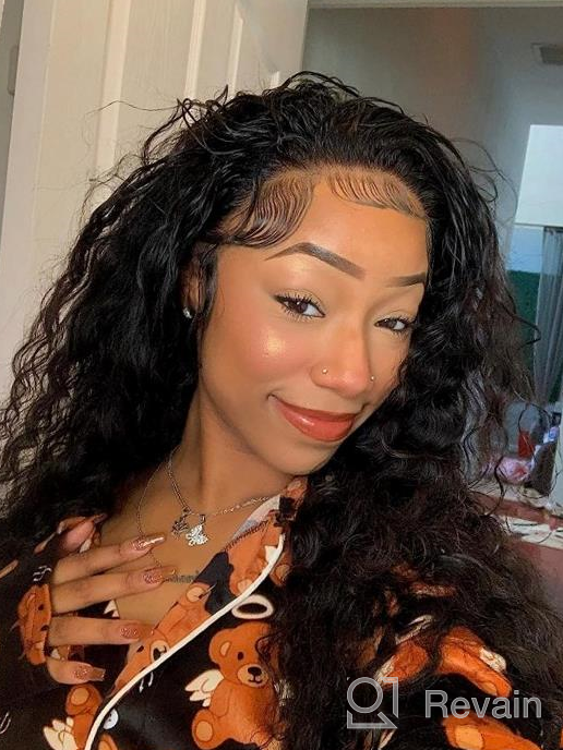 img 1 attached to 26 Inch Pizazz 99J Burgundy Deep Wave Human Hair Lace Front Wig Pre Plucked 13X4 HD Transparent Lace Frontal With Baby Hair 180 Density For Black Women review by Mike Cooper