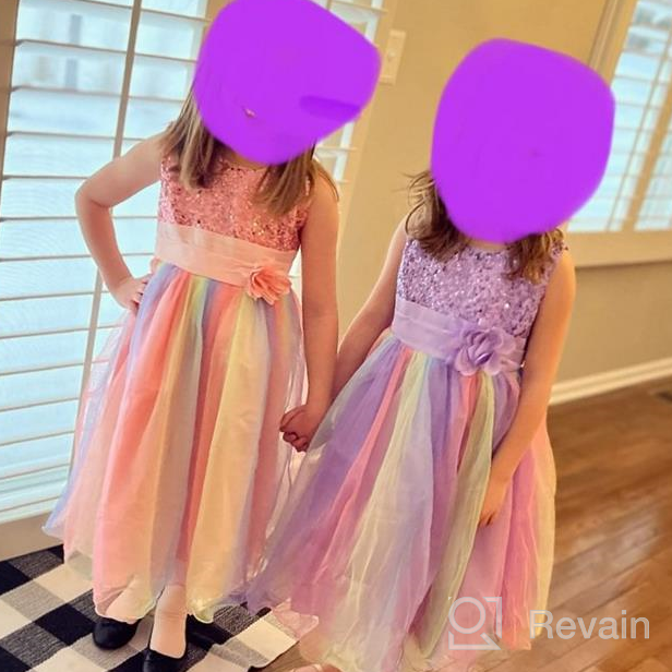 img 1 attached to Sparkling Sleeveless Ball Gown for Little Girls with Sequin Mesh Tulle and Flower Design review by Tiffany Young