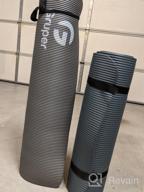 img 1 attached to Premium Non-Slip Yoga Mat With Carrying Strap And Bag - 72"L X 32"W, Ideal For Exercise And Fitness At Home - Gruper Thick Workout Mat review by Kenneth Martin