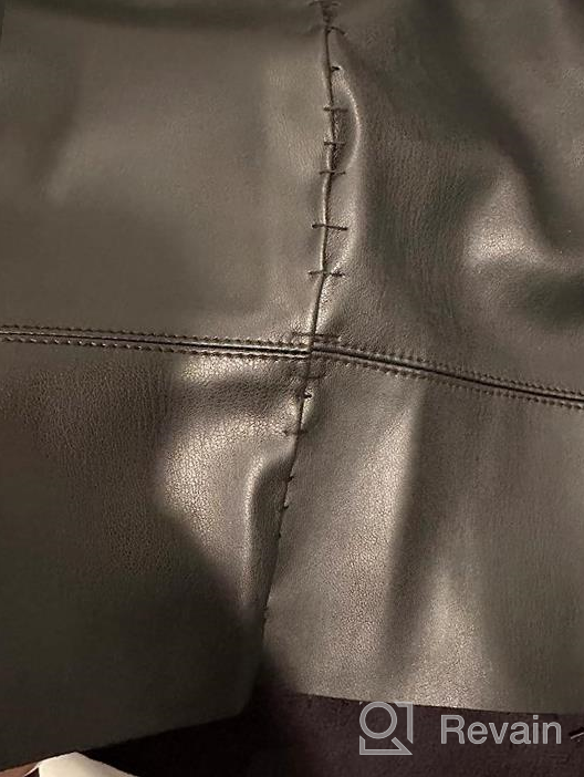 img 1 attached to Fahsyee Women'S High Waisted Faux Leather Skirt With Zipper Closure - Stretchy A-Line Pencil Short For Plus Sizes S-XXL review by Roberto Bates
