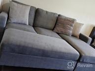img 1 attached to Modern Reversible Sectional Sofa With Chaise And Ottoman In Bluish Grey Linen Fabric - Perfect For Apartments And Small Spaces From HONBAY review by Antonio Baker