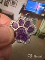 img 1 attached to Didog Glitter Rhinestone Paw Print Custom Pet ID Tags,Crystal Stainless Steel Personalized Engrave ID Tags Fit Small Medium Large Dogs And Cats,Pink review by Marley Woods
