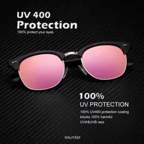 img 3 attached to Semi-Rimless Polarized Sunglasses For Men And Women | UV Protection Driving Sun Glasses
