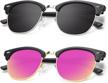 semi-rimless polarized sunglasses for men and women | uv protection driving sun glasses logo