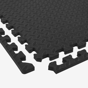 img 1 attached to IncStores 1/2 Inch Thick Diamond Soft Foam Flooring Tiles High-Density Interlocking Foam Tiles For Rugged Style In Your Home Gym, Playroom, And More Black, 6 Tiles