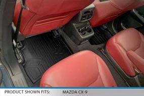 img 1 attached to 🚗 2020-2021 Mazda CX-9 SMARTLINER 3 Row Floor Mat Liner Set for 2nd Row Bucket Seats (No Center Console)