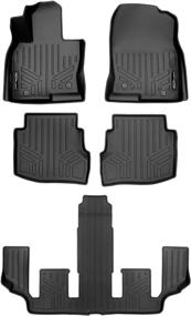 img 4 attached to 🚗 2020-2021 Mazda CX-9 SMARTLINER 3 Row Floor Mat Liner Set for 2nd Row Bucket Seats (No Center Console)