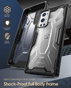 img 1 attached to Чехол OnePlus 9 Pro 5G, прочный легкий гибридный защитный бампер военного класса — обновленная версия — черный/прозрачный