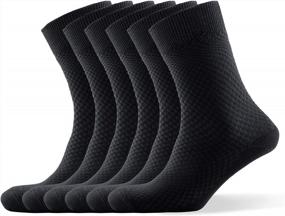 img 4 attached to 6 Pairs Men'S Bamboo Dress Socks By MissShorthair - Moisture Wicking, Durable, Soft & Breathable For Men