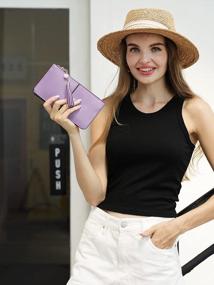 img 3 attached to Эксклюзивный кожаный портмоне ручной работы для женщин — органайзер для телефона с несколькими карманами и сумочка