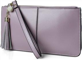 img 4 attached to Premium Leather Wristlet Wallet For Women - Multi-Card Phone Organizer And Clutch Purse