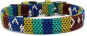 img 3 attached to Tangpan Pet Dog Prong Buckle Collar Puppy Art Printing Canvas Ремень безопасности (Dots Blue, XS)