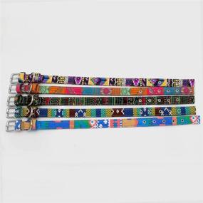 img 1 attached to Tangpan Pet Dog Prong Buckle Collar Puppy Art Printing Canvas Ремень безопасности (Dots Blue, XS)