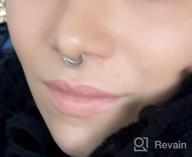 img 1 attached to Fashionable Non-Pierced Nose & Lip Rings: JFORYOU'S Clip On Hoop & Septum Ring Collection review by Cheryl Bailey