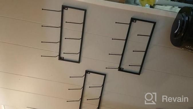 img 1 attached to Wall-Mounted Coffee Mug Rack With 21 Hooks – Black Metal Storage For Coffee Bar Accessories – Set Of 3 review by Valerie Sullivan