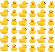 100pcs mini yellow rubber ducks for baby shower - squeak fun baby rubber bath toy float decorations - ideal for shower, birthday party favors, and gifts (100pcs yellow ducks) логотип