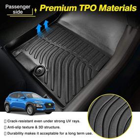 img 1 attached to 🚗 Premium Cartist Floor Mats - Custom Fit for Kona TPO, High Edge Floor Liners | 2018-2022 Hyundai Kona | Odorless, Compatible for All Models (Not for Hybrid and EV)