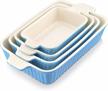malacasa porcelain baking pans set of 4 - oven-safe rectangular lasagna dishes for cooking cake, casserole dish (9.4"/11.1"/12.2"/14.7"), series bake.bake - blue. logo