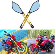 🏍️ jmtbno gold motorcycle rear view mirrors handlebar end side mirror, universal m8 m10 compatible with honda scooter suzuki yamaha kawasaki victory логотип