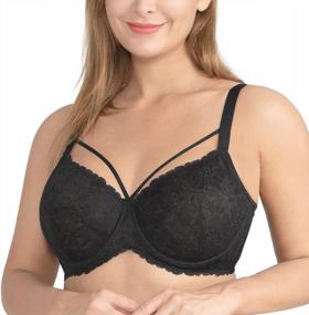 img 4 attached to HSIA Minimizer Bra For Women,Unlined Non Padded Lace Sexy Plus Size Bras Full Figure Black Bras