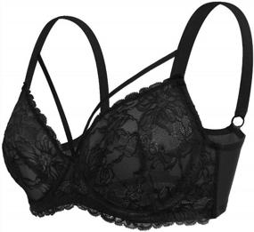 img 1 attached to HSIA Minimizer Bra For Women,Unlined Non Padded Lace Sexy Plus Size Bras Full Figure Black Bras