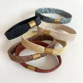 img 3 attached to Cherssy Gold Bracelets Doubled As Stylish Hair Ties For Women And Girls