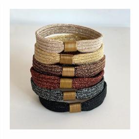 img 4 attached to Cherssy Gold Bracelets Doubled As Stylish Hair Ties For Women And Girls