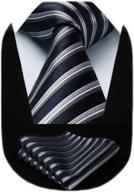 hisdern handkerchief classic stripe necktie men's accessories best: ties, cummerbunds & pocket squares логотип