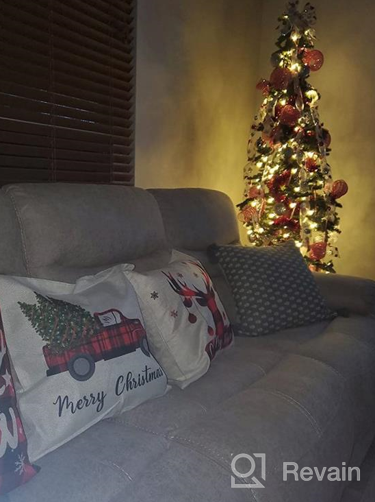 img 1 attached to Transform Your Home For The Holidays With HAJACK'S Christmas Pillow Covers - Set Of 4 Festive 18X18 Inches Throw Pillow Cases In Buffalo Plaid, Perfect For Winter And Christmas Decorations review by Sammie Prince