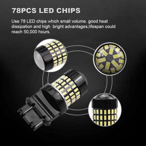 img 1 attached to 2-Pack CARLITS 3157 LED Bulbs Xemon White 6500K 12-24V Replacement For 4057 3156 Brake Tail Reverse Backup