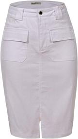 img 4 attached to Womens Length Pencil Skirts Pockets Women's Clothing ~ Skirts