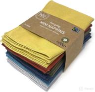 🌿 indi by kishu baby organic cloth napkins - 12 pack assorted earth tone colors - mini size 12.5 x 9.5 inches - ultra soft, fairtrade, gots certified, 100% organic cotton muslin (fiesta) logo