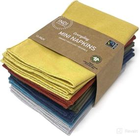 img 4 attached to 🌿 Indi by Kishu Baby Organic Cloth Napkins - 12 Pack Assorted Earth Tone Colors - Mini Size 12.5 x 9.5 Inches - Ultra Soft, Fairtrade, GOTS Certified, 100% Organic Cotton Muslin (Fiesta)