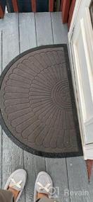 img 5 attached to Premium Mibao Half Round Door Mat - Heavy Duty Rubber Outdoor Rug With Non-Slip Low Profile - Durable Semicircle Doormats For High Traffic Areas, Entry, Patio, Garage - 24" X 36" Coffee